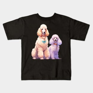 Pink Purple Poodle Kids T-Shirt